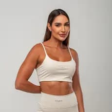 Top Academia Fitness Duplo Poliamida alça fina com Sustentação Alçinha