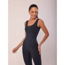 Macacão Fitness Feminino Alça Larga Poliamida Treino Corrida Yoga Casual