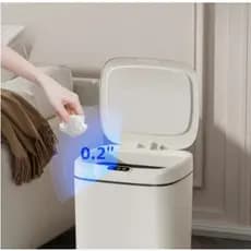Lixeira Automática Sensor Branca Balde Bacia Recipiente Joga Sujeira Papel Organização Cesto