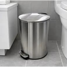Lixo Lixeira Inox Pedal Balde Removível 3L5L12L Tampa Soft Close Anti Odor Banheiro Cozinha Resistente Compacta Durável