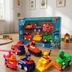 Kit 6 Carrinhos Patrulha Canina Brinquedo Fricção Cachorrinhos Coloridos