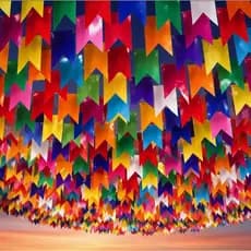 100 Metros Bandeirinhas Festa Junina Plástico Colorida Arraial São João Comemoração Efentos Externos e Internos