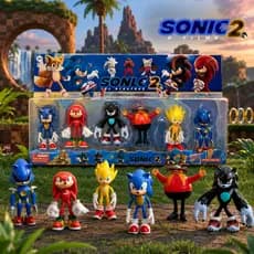 Kit 6 Bonecos Sonic The Hedgehog 2 Sonic Knuckles Super Sonic Metal Sonic Eggman