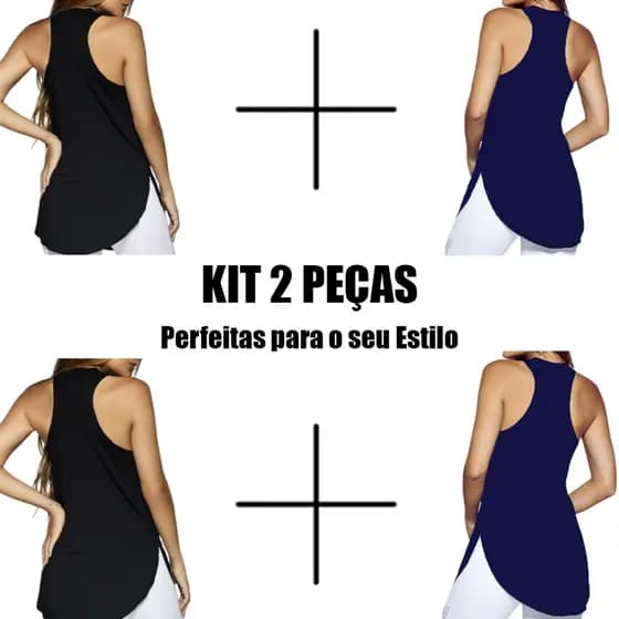 2 Regatas Camisa Fitness Tapa Bumbum Academia Crossfit Musculação Feminina Básica Camiseta Corrida