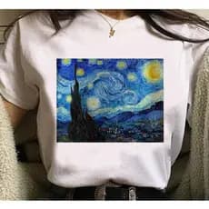Camisetas Vincent Van Gogh Camisa Arte Unissex Blusa Dry Fit Poliéster Femininas Estilosa Moda Camisetinhas Promoção