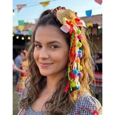 Presilha Mini Chapéu Caipira Feminino Enfeite De Cabelo  Festa Junina