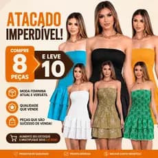 ATACADO DE VESTIDOS LAISE | KIT COM 10 PEÇAS | MODELO EM ALTA NAS REDES SOCIAIS