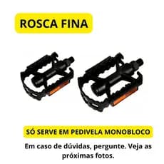 Pedal Bicicleta Alumínio Rosca Fina Sueco 1/2 Preto MTB Eixo com esferas Refletores