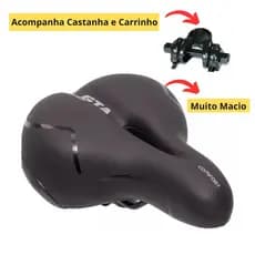 Banco Bike Gta Comfort Selim Bicicleta Grande Macio Refletor Com Castanha