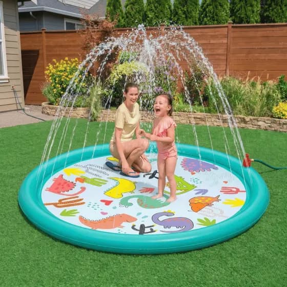 Tapete Splash Inflável Água Dinossauro Diversão 1,22m Infantil Jardim Premium