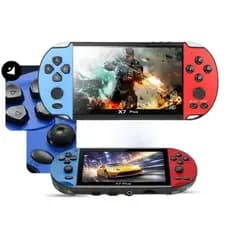 Console Portátil Videogame Stick Jogos Retrô X7 Plus 5 Pol Azul/vermelho