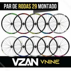 Par de Roda Montada Aro Aero 29 36F Bicicleta Mtb Freio a Disco Parede Dupla Vnine Vzan