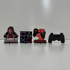 Kit 4 Displays de Mesa Gamer - Video Game, Gamer, Totem, Decoração de mesa