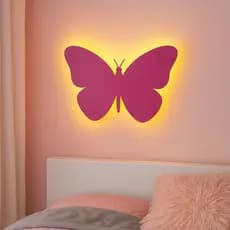 Luminária Led Borboleta Sem Fio Abajur Infantil Decorativo para Quarto de Menina