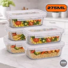 Pote Hermético de Vidro Retangular com Tampa 4 Travas 275ml