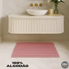 Tapete Para Banheiro Versátil Algodão Secagem Rápida Multiuso 40x60cm