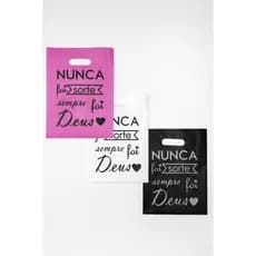 SACOLA COM FRASES C50 UNID 20X30 E 30X40 CORES VARIADAS