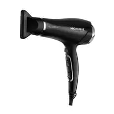 Secador de Cabelos Mondial Preto e Cromado Prata 2000W SCN-04