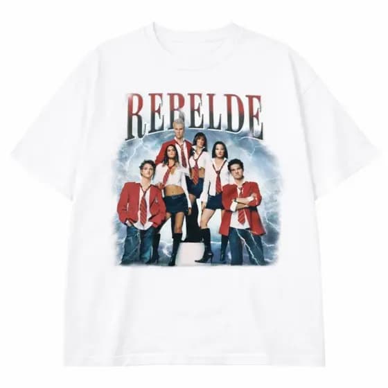 Camiseta Rebelde Integrantes Blusa Estampada Grupo RBD T-shirt Unissex 100% Algodão Confortável