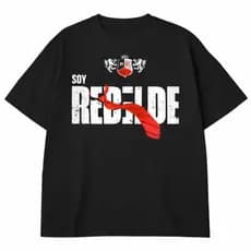 Camiseta Rebeldes Estampa Grupo RBD Soy Rebelde Turne Brasil Blusa Logo Gravata Confortável Algodão