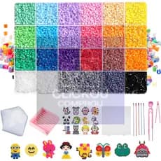 Kit Hama Beads 10.000 Peças 2,6mm 24 Cores Pinças + Ferramentas Pegboard Chaveiro Brinquedos
