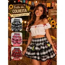 Saia De Caipira ADULTA Festa Junina Arraia São Joao Roupa Quadrilha