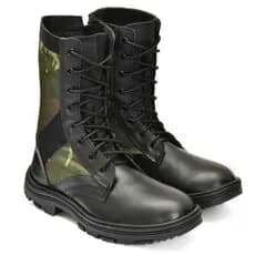 Bota Motoqueiro Coturno Acabamento sem Igual detalhes de Camuflagem