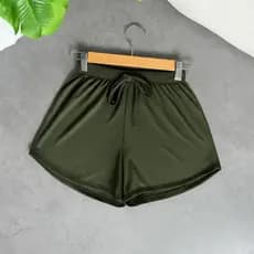 Short Feminino Tecido Canelado, Confortável, Com elástico na cintura  cores Tendências