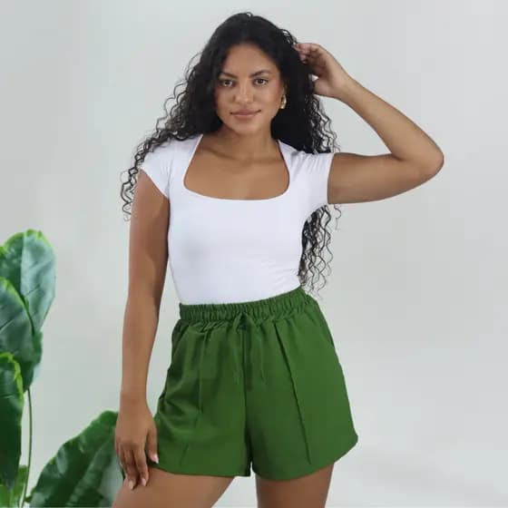 Short Feminino Duna Soltinho Leve Confortável Elástico na Cintura