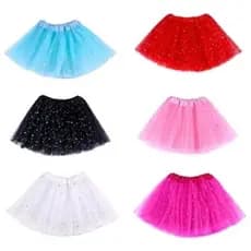 Saia De Tule Decorada De Purpurina Colorida Carnaval 40 cm