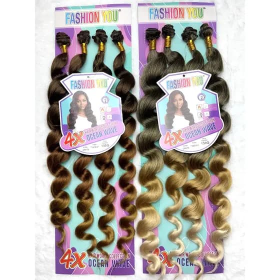 Cabelo Orgânico Cacheado Ondulado 70cm 4 Telas/pacote 150g OCEAN WAVE HAIR FASHION YOU