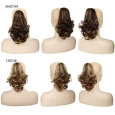 Aplique Cabelo Orgânico Rabo de Cavalo Ondulado Curto fio sem brilho com Piranha