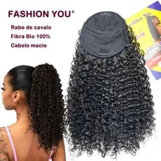 Cabelo Cacheado Rabo De Cavalo Bio Orgânico Com Ajustes Puff Lily 45cm Fashion You