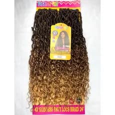 Fashion you Cabelo Crochet Goddess Faux Locs Trança Braid 24" 300g 56 mechas Pacotão Textura Natural