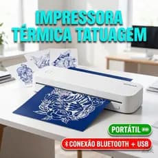 Impressora térmica portátil para tatuagens, com transmissão Bluetooth + USB