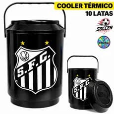 Cooler Térmico Santos Futebol Oficial 6L Porta 10 Latas Cerveja Bebida Gelada Original Presente Time