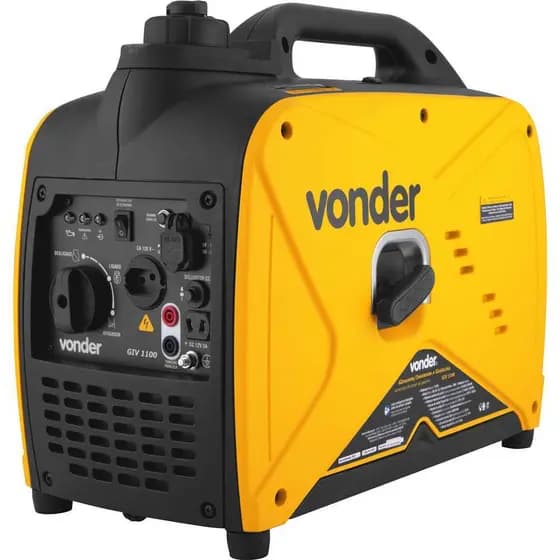 Gerador Inverter Vonder 1100W Gasolina Portátil Silencioso Bivolt USB Camping Casa