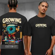Camisa Academia Growing Rosca Winner Gym Treino Maromba Musculação Camisa Unissex 100% Algodão Oversized