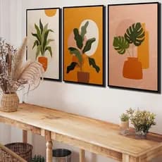 Quadros Decorativos Quarto Folhagem Tropical Minimalista Cores Abstratas Sala Luxo