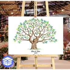 Quadro Placa Recepção De Casamento Árvore Digitais Mdf
