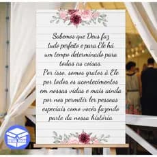 Placa Decorativa Casamento Sabemos que Deus Faz Tudo Personalizada 60x40