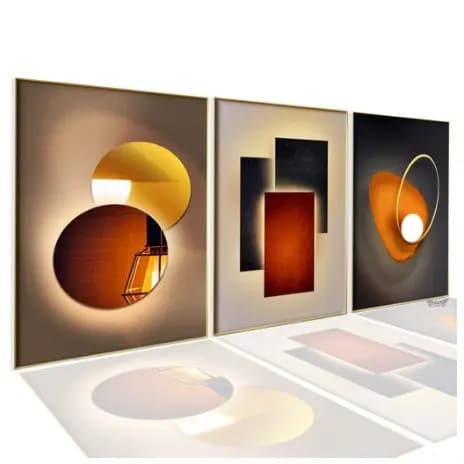 Quadros Decorativos Trio Geométrico Minimalista Sala Quarto