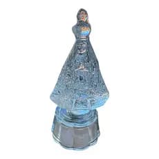 IMAGEM NOSSA SENHORA DE APARECIDA DE CRISTAL ACENDE A LUZ 10cm