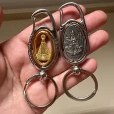Chaveiro Religioso Imagem Nossa Senhora Aparecida Dourado Prateado