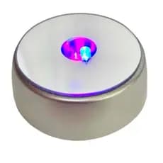 Base Espelhada Luz Led Muda De Cor Para Cristais Pedras 6x6 Prateada