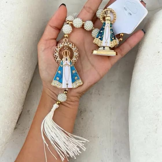 KIT Terço Dezena Nossa Senhora Aparecida + Imagem em Metal
