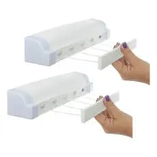 Kit 2 Varais Retráteis 5 Cordas 3,75m De Parede Automático