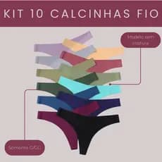 Kit 10 Calcinhas Fio Dental Sem Costura Conforto Molde Grande - G/GG
