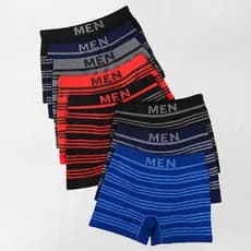 Cueca Boxer Masculina Microfibra Listrada Tecido Elástico Confortável Kit com 10 ou 4 Unidades
