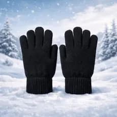 Kit 2 Pares de Luvas de Inverno Preta Unissex - Tecido Quente, Confortável, Ideal para Frio Caminhada Moto e Uso Diário